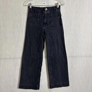 Pilcro Women's Size 25 Wash Stretch Denim The Colette Wide Leg Crop Jeans